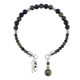 Connemara Marble double shamrock bracelet