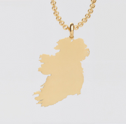 Solid 9ct Gold Map of Ireland Pendant