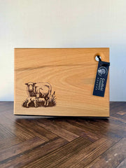 Irish Sheep Etched Wooden Board