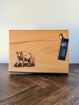 Irish Sheep Etched Wooden Board