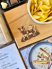 Irish Sheep Etched Wooden Board