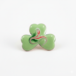 Meab Enamels Handmade Shamrock Pin