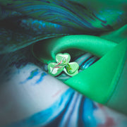 Meab Enamels Handmade Shamrock Pin