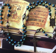 Boxed Book of Kells Connemara Marble Rosary Beads