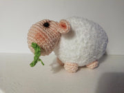 Crochet Irish sheep with shamrock