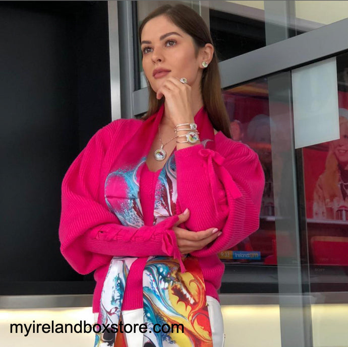 Meab enamels Hot Pink Silk Scarf