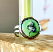 Beautiful enamel ‘fields of Ireland’ ring