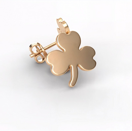 Gold Shamrock Stud Earrings