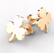 Gold Shamrock Stud Earrings