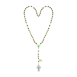 Connemara marble oval rosary beads with box