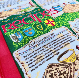 Irish recipes tea towel