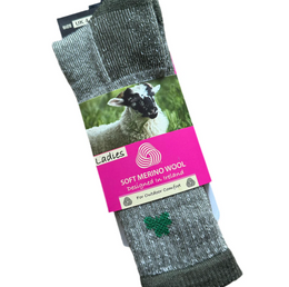 Soft Marino Wool Sock ~ Green UK4-7