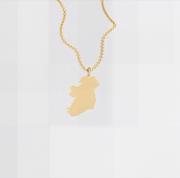 Solid 9ct Gold Map of Ireland Pendant