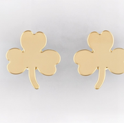 Gold Shamrock Stud Earrings