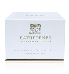 Rathbornes Dublin Tea Rose, Oud & Patchouli Scented Luxury Candle