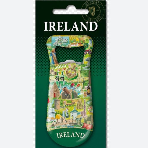 Ireland Activity Map Bottle Opener - Fridge Magnet