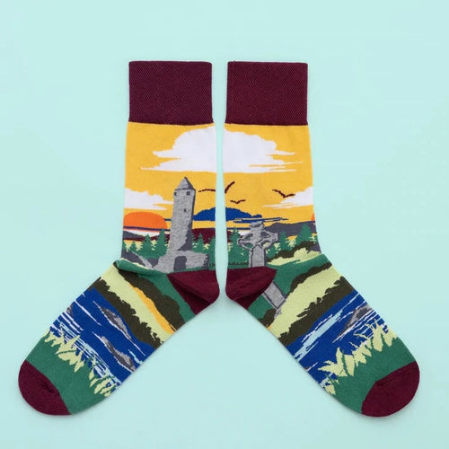 Sock Co-Op Round Tower Socks - Inspired by the monastic settlement of Glendalough